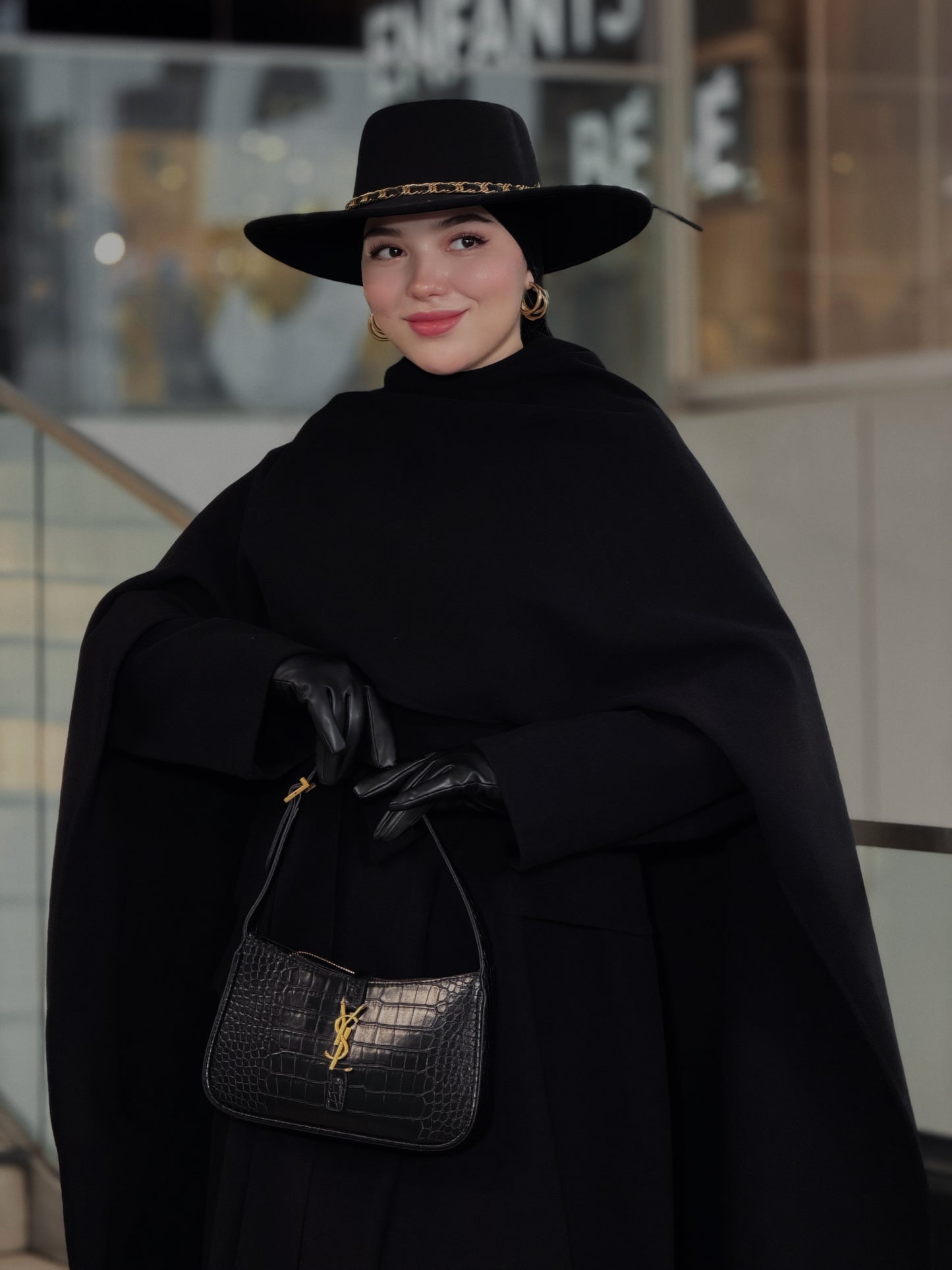 Signature cachemire black coat avec écharpe