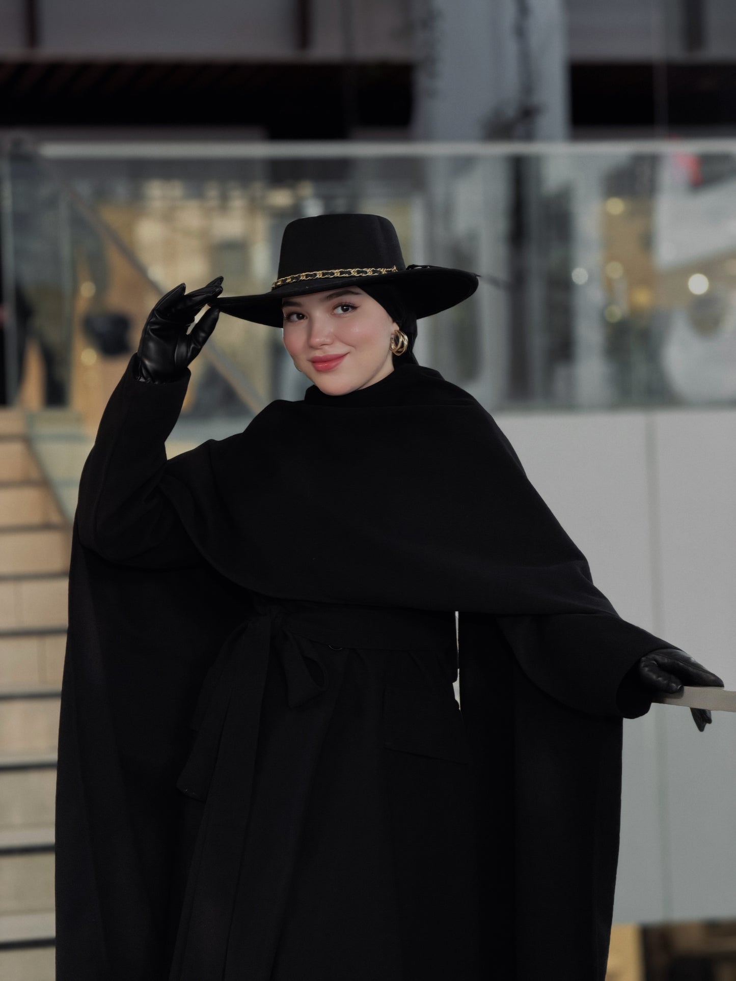 Signature cachemire black coat avec écharpe